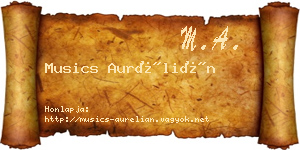 Musics Aurélián névjegykártya
